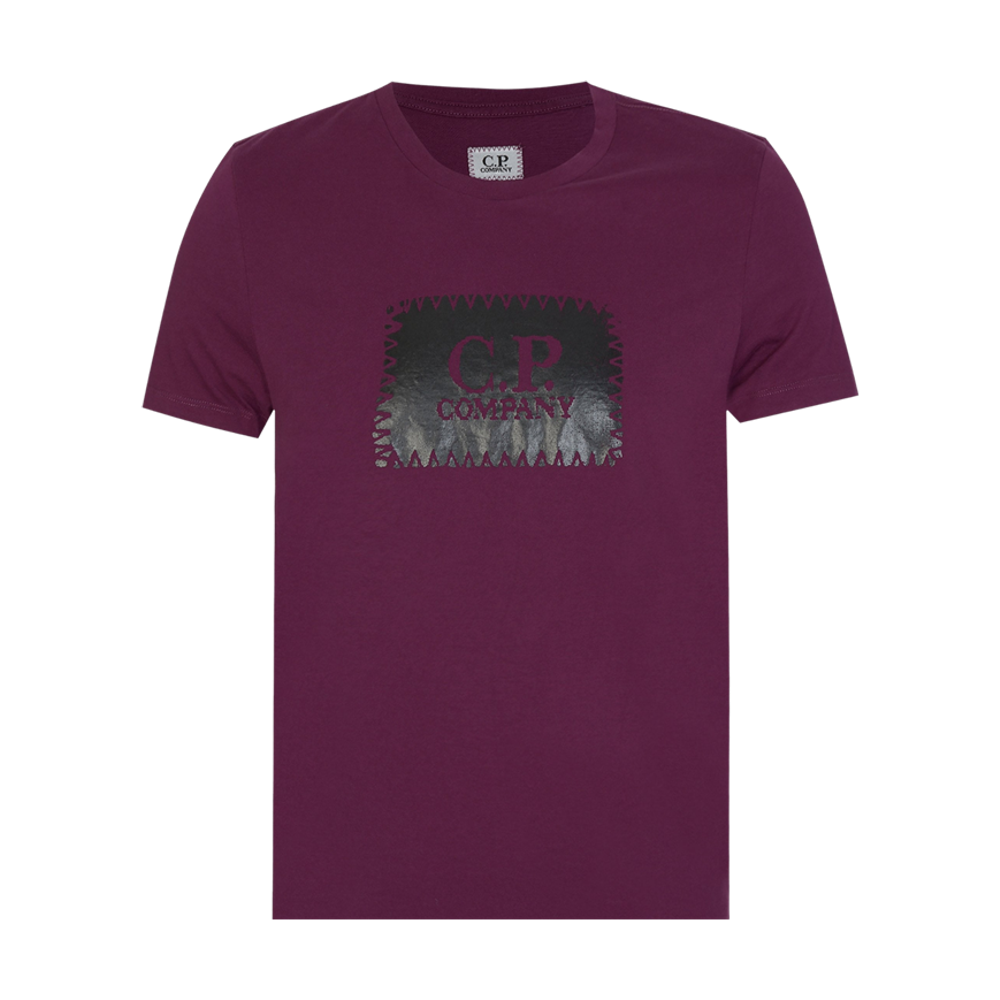 C.P. Company Burgundy Box Logo Tee